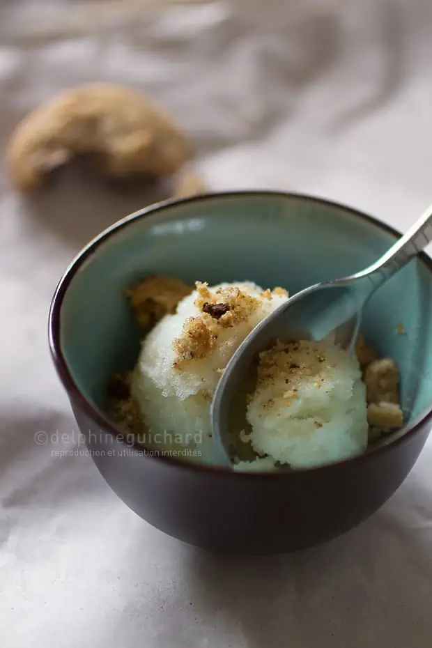 Cookies et sorbet poire