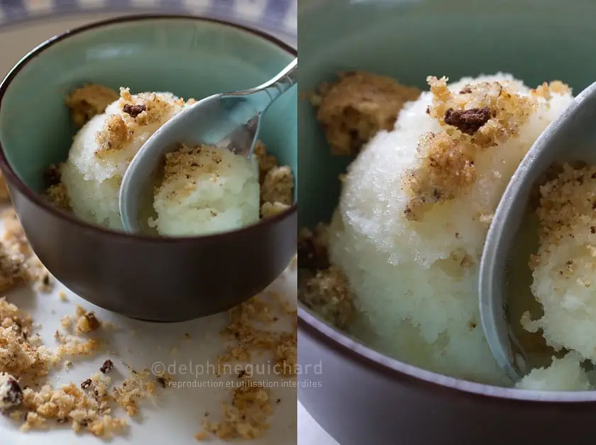 Cookies et sorbet poire