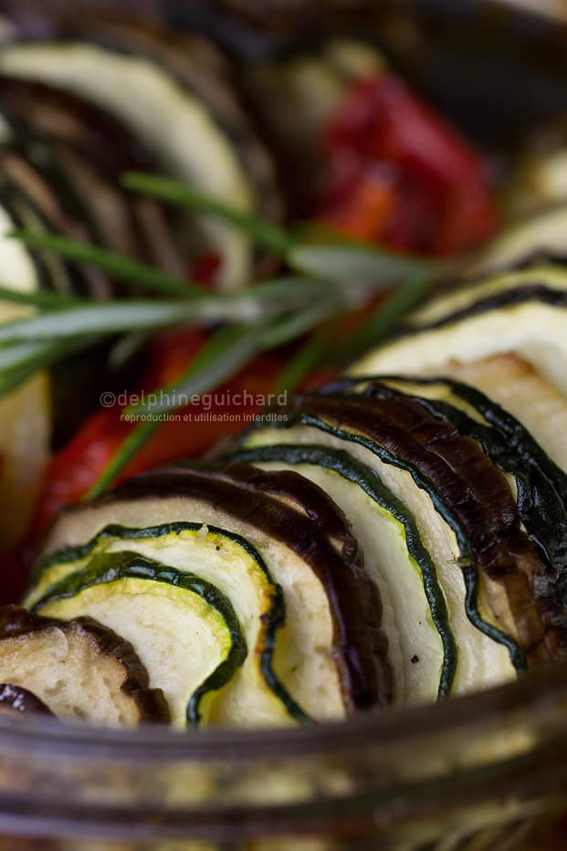 Tian de courgettes, aubergines, poivrons et tomates