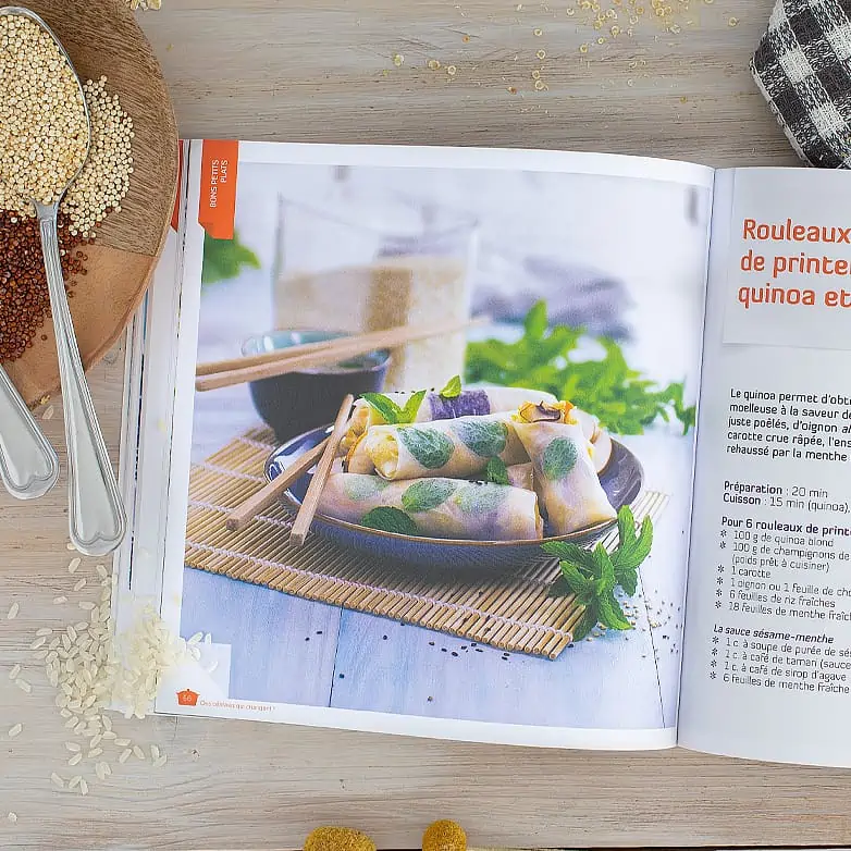 Réalisation et photographie de la recette des Rouleaux de printemps au quinoa